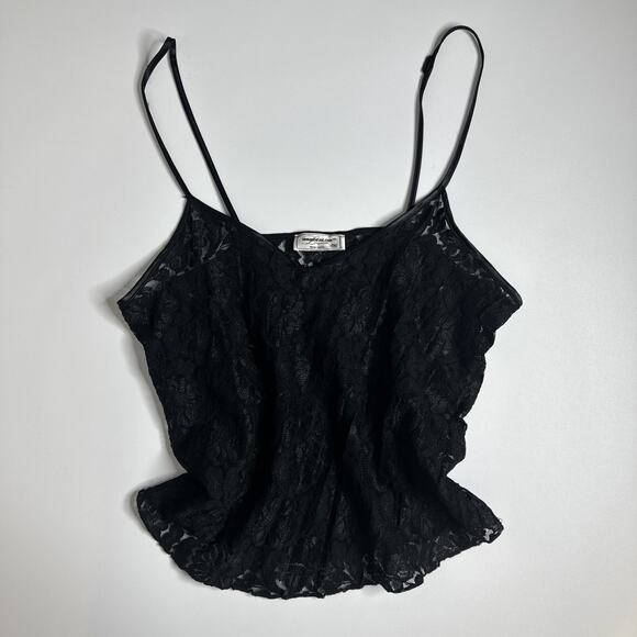 Wonderline NY Tops - Vintage 90s Wonderline Lingerie Womens NY Black Sheer Lace Cami Tank Size Medium